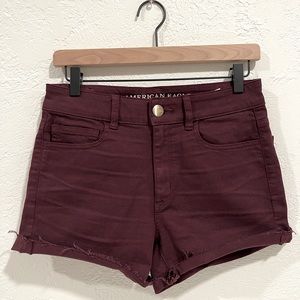 NEW Maroon American eagle hi-rise shortie shorts